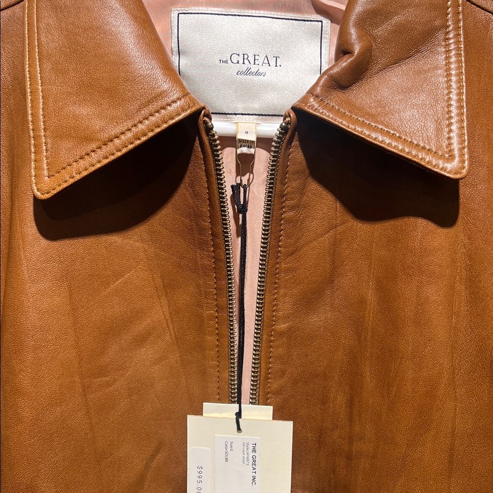 The Flight Jacket. The Great. Saddle Brown. Size 0. Original price $995 - Picture 9 of 9